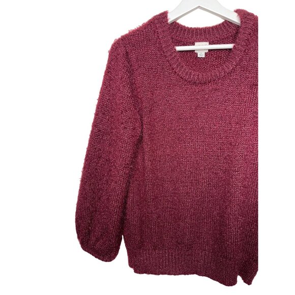 A New Day Sweater Womens Small Chunky Knit Top Red Burgundy Fall Winter Casual - Picture 2 of 11